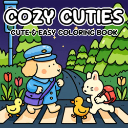 COZY CUTIES Cute & Easy Patterns Coloring Book for Adults Cute Drawing Book Perfect Gift for Party and Birthday