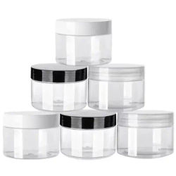 6Pcs/lot 50ml PET Storage Jar With Lid Clear Cosmetic Jar Empty Face Cream Container Food Cereals Sealing Tank Travel Sample Pot