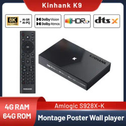 K9 8K Android TV Box with Amlogic S928X-K ISO/BDMV decoding Montage Poster Wall Dolby Vision Atmos HDR10+ Wifi6 HDMI 2.1 1000M