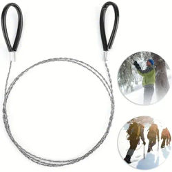 Portable Stainless Steel Wire Saw with Finger Handle Outdoor Camping Hiking Pocket Manual Cutting Chain Saws Survive Tool