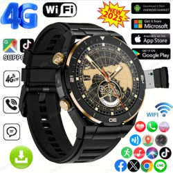 Nouveau IOS Android montre intelligente hommes 4G 5G carte SIM WiFi NFC GPS 2G/32GB ROM stockage HD caméra Smartwatch montres de sport Ultra 2025