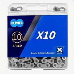TEMU Kmc 8/9/10/11-speed Bicycle Chain For Mountain, Road, Fixed Gear & Bikes - Durable Steel With Blue & Yellow Accents, Durability & Performance, Mountain Bike Accessories, Construction