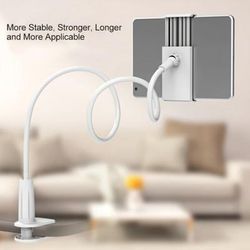 TEMU 360° Rotating Universal Tablet & Phone Stand, Mobile Phone Desktop Bracket, Mobile Phone Bracket Bedside Tablet Dual-use, Gooseneck Curved Bracket