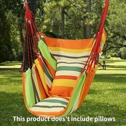 TEMU Comfortable Hammock Chair, Portable And Stackable, Ready To The Hammock For Patio, Garden, Porch, And Camping - No Power Required, Outdoor Relaxation | Woven Hammock, Outdoor