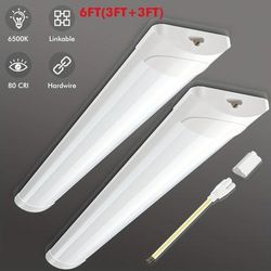 TEMU 6ft Led Batten Tube Light Shop Lights Workbench Garage Ceiling Fixture Cool White