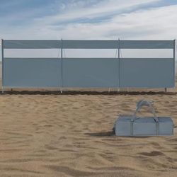TEMU Camping Windbreak With Customized Specifications, 3 - Sided Window - Type, 150*500cm, Made Of 210d Pu Oxford Fabric, With 0.16cm Diameter Black 3 - Section Support Rods, And With A Storage Bag
