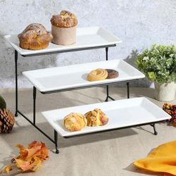 3-Tier Serving Set with Stand by BrylaneHome in White