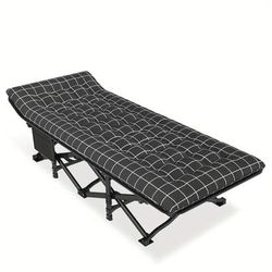 TEMU Portable Folding Bed, Heavy Duty Folding Camping Cot With Mattress, Backpacking Ultralight Folding Lightweight Cot Up Heavy Duty For Outdoor Camping Hiking Travel Beach