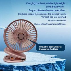 TEMU Abudodo Usb Rechargeable Clip-on/tabletop Fan, Silent Mini Portable Desk Fan With , Lithium Battery For Students, Office, Dorm, Travel - Ideal Birthday/valentine's Gift, Portable Fan