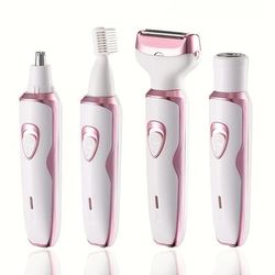 TEMU 4-in-1 Multifunctional Women's Electric Hair Remover, Shaver Set, Face, Nose, Legs, Underarm, Bikini Trimmer-500mah Lithium Battery, Usb Charging-the Best Easter& Day Gif