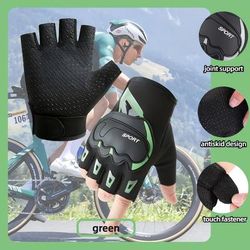 TEMU Men's Anti-slip Half-finger Cycling Gloves—suitable For Outdoor Sports, Fitness, Hiking