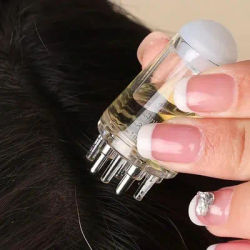 Scalp Applicator Hair Regrowth & Styling Solution Guide Comb Hexagon Head Oil Roller Ball Massage Comb Massage Relaxation Tools