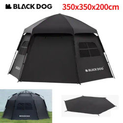 Naturehike BLACKDOG One-touch Automatic Dome Tent 150D Outdoor Camping Black Coated Hexagonal Tent Waterproof PU3000+ Sunshade