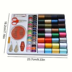TEMU 64 Spools Of Polyester Thread - Vibrant Mixed Color Yarn For Sewing Machines, Ideal For Home Crafting And Tailoring, Sewing Essentials|vibrant Threads|durable Threads, Sewing Supplies