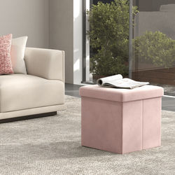 TEMU Storage Ottoman, Foldable Small Ottoman Foot Rest, 38 Cm Foot Stool, Ottoman With Storage, For Living Room, Bedroom, Dorm