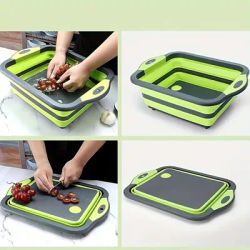 1pc Portable space saving basin with built-in sink and storage function - perfect for outdoor camping, travel, and home use