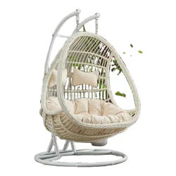 Altalena per sedia a uovo sospesa con struttura in acciaio Set altalena in rattan di vimini da costruzione per tutte le stagioni Design a cestino grande