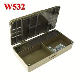 TEMU Hirisi 4-compartment Abs Fishing Tackle Organizer Box - Portable Green Storage With Multiple Compartments For Hooks, Baits, And Accessories, Carp And Freshwater Fishing, Fishing Gear, Hirisi