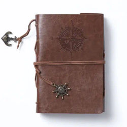 Carnet à spirale Vintage A6, ancre de Pirate Antique, couverture en cuir PU, Pages remplaçables, cadeau pour Journal de voyage