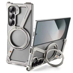 Z-Shaped Metal Magsafe Frame Case for Samsung Galaxy Z Fold 6 5 S25Ultra Aluminum Alloy Magnetic Rotating Bracket Safety Cover