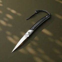 Ebony Handle D2 Steel Outdoor Folding Knife - Hiking, Survival Gear, Wilderness Adventure, Lightweight Pocket Knife EDC Tools