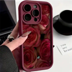 Vintage Design Rose Art Phone Case For iPhone 16 16E 15 14 13 12 11 X XR XS SE2 SE3 8 7 Plus Pro Max