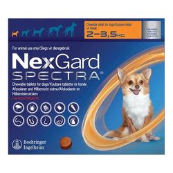 Nexgard Spectra Tab Xsmall Cane 4,4-7,7 Lbs Arancione Confezione da 6