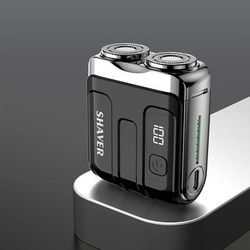 TEMU Mini Men's Professional Electric Shaver, Portable Cordless Electric Trimmer, Usb Charging Type C, Led Display, Start, Magnetic Floating Cutter Head, Holiday Gift