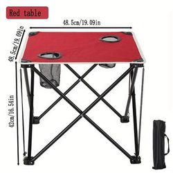 TEMU 1pc Portable Outdoor Folding Table, Lightweight Picnic Table For Travel, Camping, Bbq, And Fishing Leisure Use