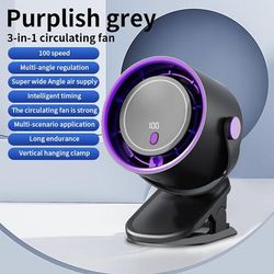 TEMU Sone Portable Desktop Fan - Usb Rechargeable, 3-in-op & Hanger, Circulation, Operation, Long-lasting Battery For Home Office, Dorm, Travel, Portable Fan, Modern Aesthetic