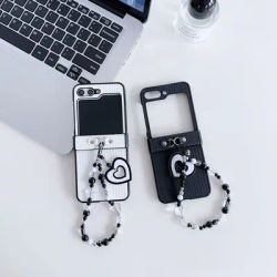Samsung Woven Folding Phone Case with Love Chain Simple Korean Style Samsung Folding Phone