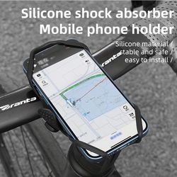 TEMU Silicone Bike Phone Mount - Quick Release, Strap-on Holder For Mountain & Road Bikes, Black, Bike Accessories