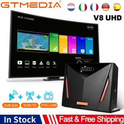GTMEDIA V8 UHD Satellite Receiver 4K Ultra HD,DVB-S/S2/S2X+T/T2+ISDB-T+Cable(J83.A/C)+ATSC-C(J83.B)With Smart Card Reader TV Box