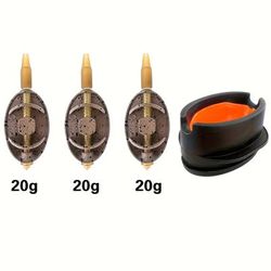 TEMU Yoto Carp Fishing Feeder Set With Alloy Weights (0.71oz/1.06oz/1.41oz/1.76oz) & Quick Release Mold - Essential Bottom Fishing Accessories