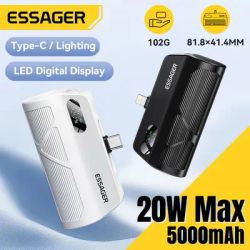 Essager Mini Capsule Power Bank 5000mAh PD 20W Ricarica rapida per iPhone 16 15 14 Xiaomi Samsung Batteria esterna mobile portatile
