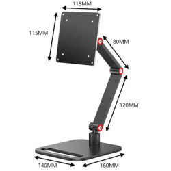 Support de tablette pour moniteur Portable 100x100 75x75, support métallique VESA, support de bureau réglable pour moniteurs de 14 à 24 pouces