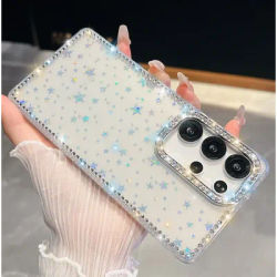 Shining Diamonds Stars Cover For Samsung Galaxy S25 Ultra S24 Plus Luxury Dazzling Cases For Samsung A56 A36 A55 A35 Hard Shell