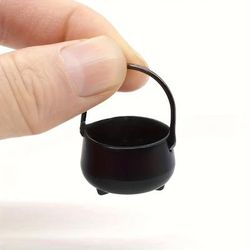 TEMU 1:12 Dollhouse Furniture, Black Metal Pot, Suitable For Dollhouse And Outdoor Scenes