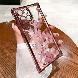 TEMU Pink Flowers For Phone Cases S24/s24 Plus/s24 Ultra/s24 Fe/ S23/ S23+/ S23 Ultra/m23/m33m/53 Fashion High-quality Protective Mobile Phone Shell Note20/note20 Ultra/a34/a35/a42/a52/a73/a53/a55