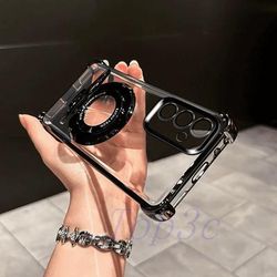 TEMU With A Stand, Suitable For S23 Fe/s24 Fe, Featuring Corner For Drop Protection, Transparent And Shock-resistant Phone