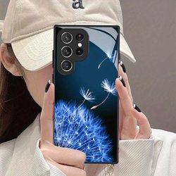 TEMU Romantic Dandelion-themed Tempered Glass Phone Case Cover Models S9, S10, S20, S21, S22, S23, S24, S25, And E Fe 5g.