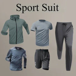 Quick Dry Running Sets Men's Compression Sports Suit Gym Fitness Sportswear Basketball Tights Outdoor Jogging Training Underwear