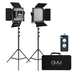 GVM 480LS LED Video Lighting Kits with APP Control Bi-Color 2300K~6800K with Digital Display Brightness for Video Photography
