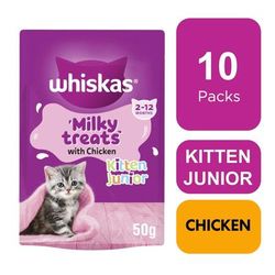 TEMU 10 X 50g Whiskas Kitten 2-12 Months Milky Kitten Treats Cat Biscuits (200g)