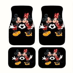 TEMU Car Mats 4pcs Cute Car Floor Mats, Print Car Carpets, Suitable For Sedan, Suv, Truck, Interior Protection, Ideal Gift For Men And Women