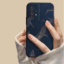TEMU Phone Case A04 A04s A05 A05s A06 A13 A14 A15 A16 A22 A23 A24 A25 A32 A33 A34 A35 A52 A52s A53 A54 A55 A56 5g S21 S23 S24 Fe S22 S25 , Black Protective Cover With Printing - O01421