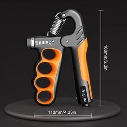 TEMU 5-100kg Grip Strength Trainer Mechanical Counting Wrist Expander Fitness Gym Training Hand Gripper Adjustable Resistance Hand Gripper