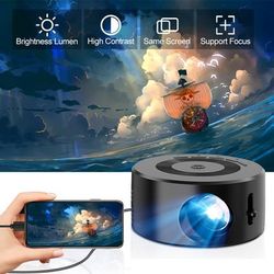 TEMU 1080p Mini Projector, Portable Movie Projector With Speaker Portable Outdoor Home Theater Projector For Smartphone Tablet Laptop