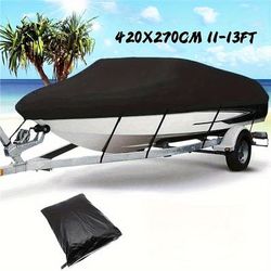 TEMU Black 210t Yacht Boat Cover Anti-uv Waterproof Heavy Duty Marine Fishing 11-22ft
