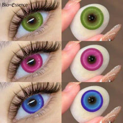 Bio-essence 1Pair Fashion Makeup Beauty Contacts Lenses Soft Yearly Pink Eyes Green Contacts Brown Eyes Health Free Case Fast